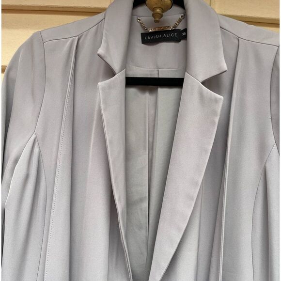 Lavish Alice grey vintage long sawn in ties coat w/free panels, fabulous, XS - Picture 7 of 13